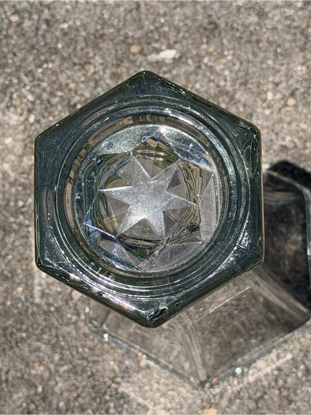 Heavy Crystal Vase, Geometric Hexagon Design, Glass Decorative Vase. G22